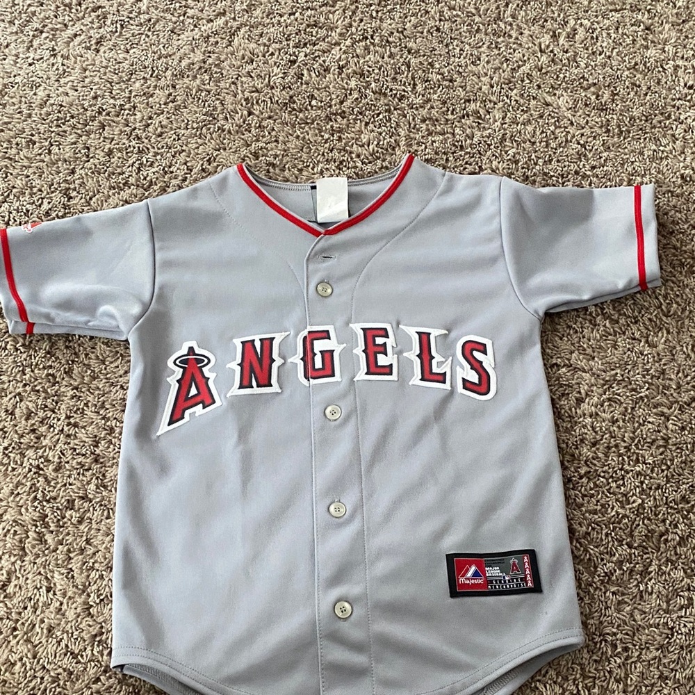 Majestic Gray Angels Kids Jersey